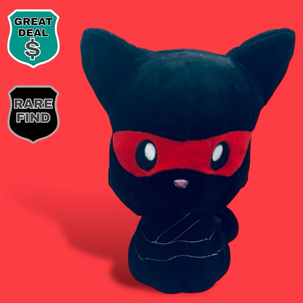 Tentacle Black Ninja Kitty 8” Cat Kitten Plush Stuffed Animal. EXTREMELY RARE!